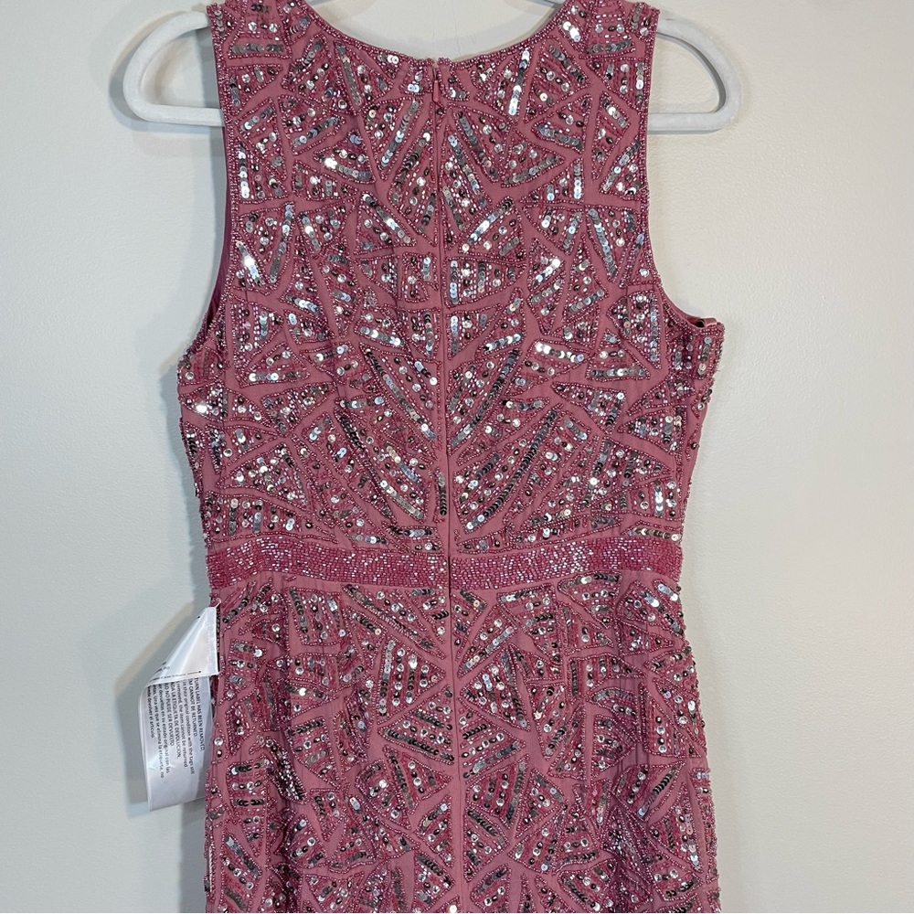 Mac Duggal Pink Sequin Sheath Midi Dress - Picture 8 of 15